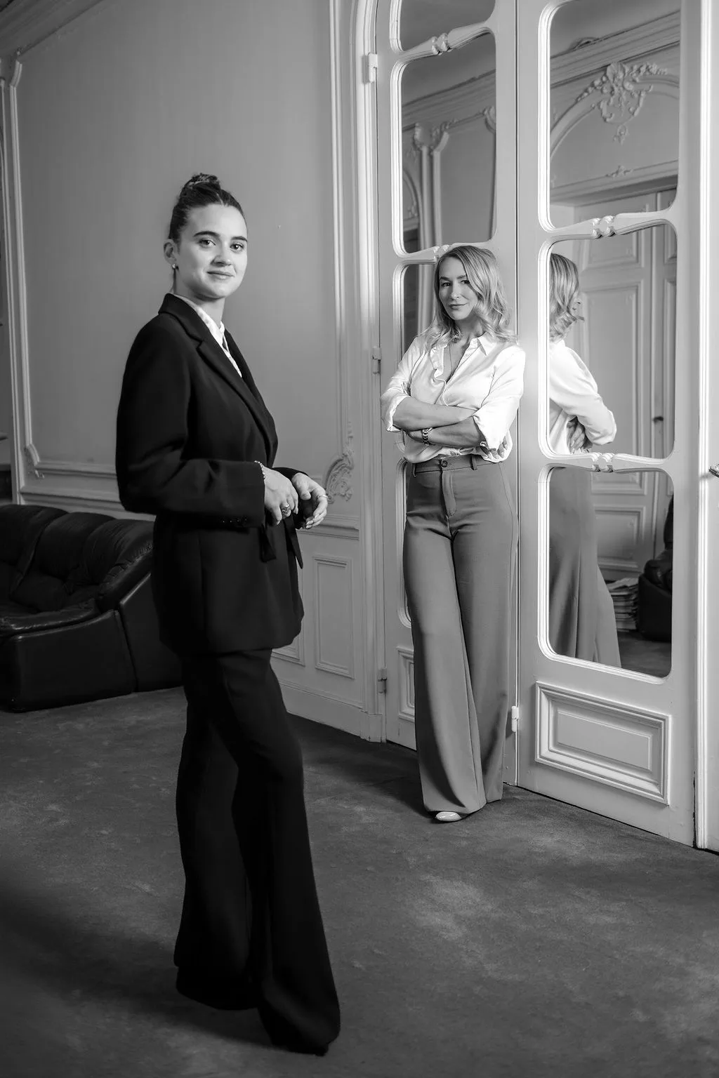 Portraits d'associés d'un cabinet d'avocats à Paris en noir et blanc